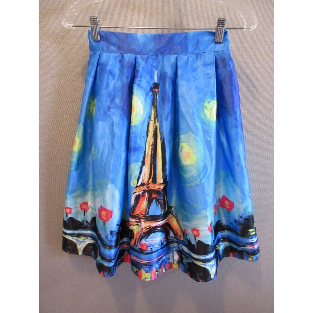 Fiorella Rubino Skirt Size Small NWT Eiffel Tower Paris Print